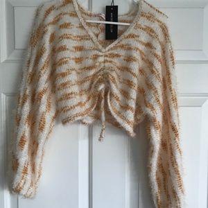 SO SOFT Dolls Kill ruched adjustable crop sweater